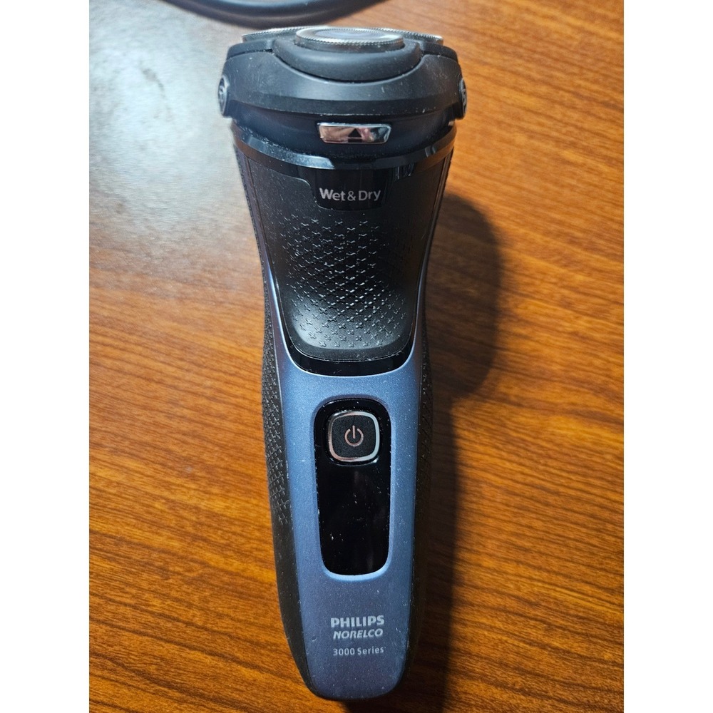Philips Norelco 3000 Series Electric Shaver Mens Blue Black Wet & Dry Rotary